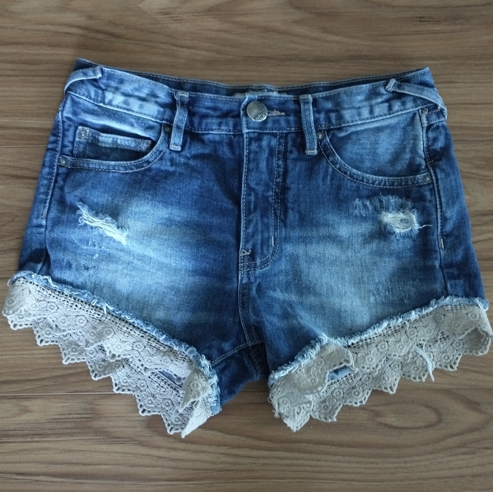 Free People Lacey Denim Cut Off Shorts Size W 24